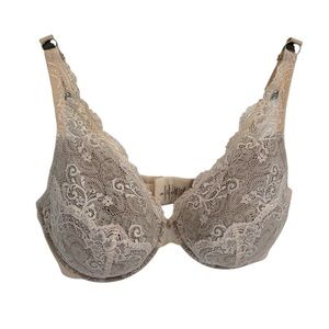 ThirdLove Lace Contour Plunge Bra Tan Lace Size 42E Underwire Back Closure
